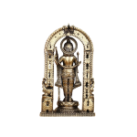Brass Ram Lalla Idol with Temple Carvings | 8" x 5" x 3" (20.3 x 12.7 x 7.6 cm) | 591g Ayodhya-Inspired Art | Sacred Divine Murti | Premium Collection